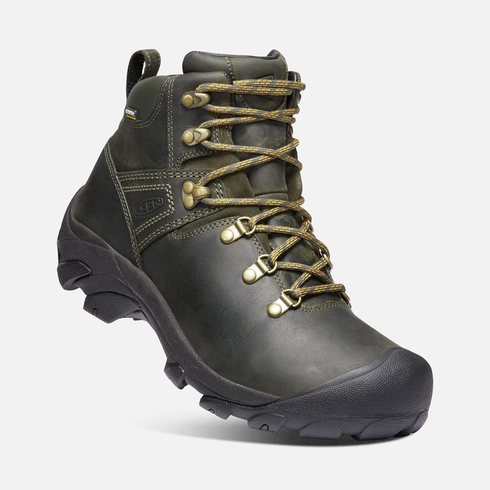 Botas de Seguridad Keen Mexico Verde Oliva/Negros - Hombre Pyrenees - CV4856109